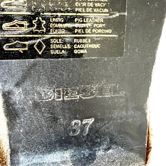 Diesel Harless Taupe Suede Western Ankle Boot Women’s Size 37 EU Coastal Cowgirl - Picture 12 of 14